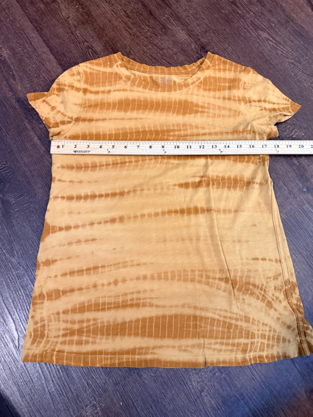 Athleta Women's Mustard Tie-Dye Satin Chemise Top